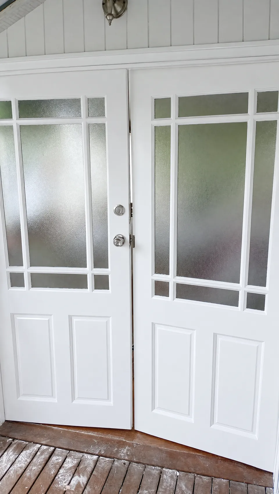 After: the same doors freshly painted