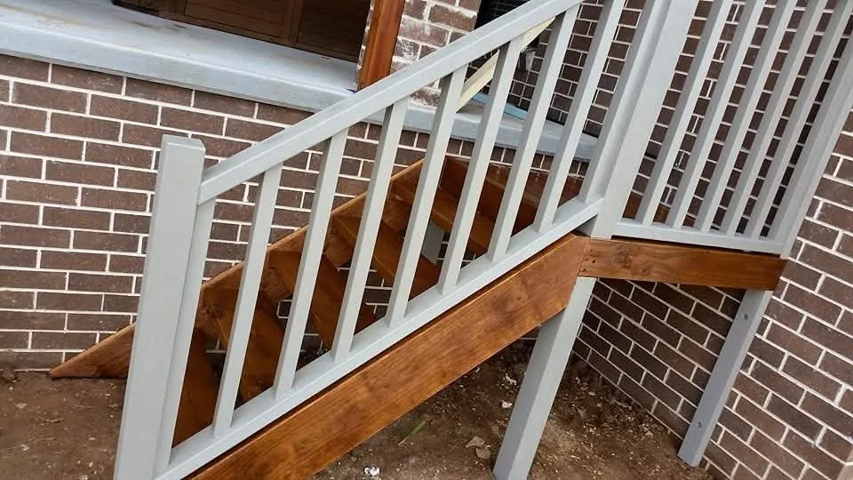 Timber stairs and balustrade