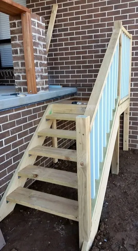 New stairs, primed and finished